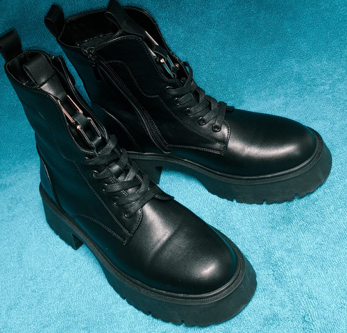 Black combat ankle - combat, boots