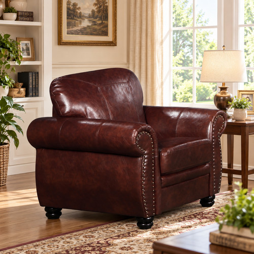 Brown traditional leather - brown,