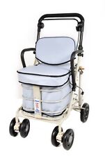 WALKING MOBILITY TROLLEY WITH SEAT, BACKREST AND ARMRESTS - SKY BLUE
