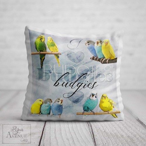 Budgies cushion budgie decor - budgie,