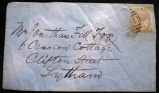 Victorian envelope dated - uk, envelope.