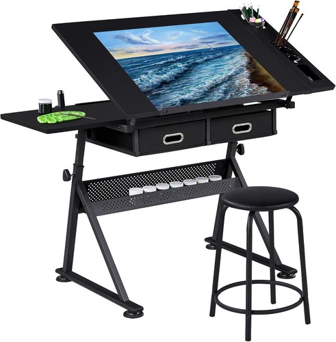 Art desk table with - desk/table, adjustable