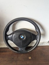 Genuine OEM BMW E36 M3 Z3 Tri Colour Stitch Black Leather Steering Wheel & bag