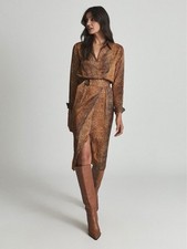 Reiss Bronze Emile Croc Print
