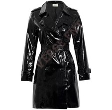 Women PVC Leather Trench Vinyl