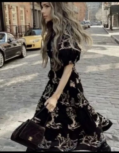 Zara black maxi midi boho - black,