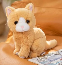 Ginger cat soft toy plush teddy, Sitting ginger cat approx 9 1/2 inches