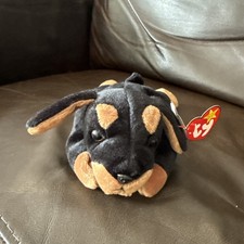 BNWT Retired Ty Beanie Baby Plush Doby the Doberman Dog NEW Tagged Immaculate