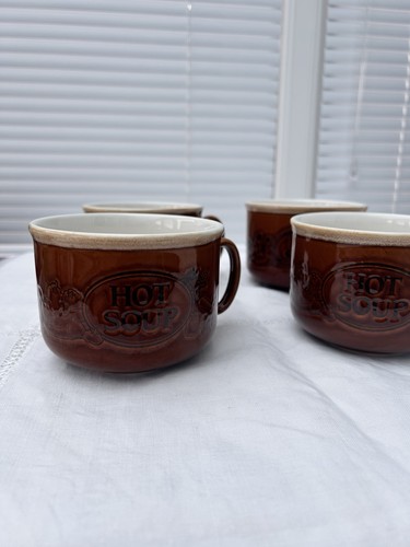 Vintage hot soup mug - "hot, bowls