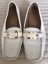 Ladies Flat Loafer Shoes Stuart Weitzman/Russell Bromley Cream Size 4 RRP £215