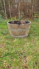 WHISKY WINE EXTRA LARGE OAK HALF BARREL TREE BUSH FLOWER GARDEN PLANTER POT TUB