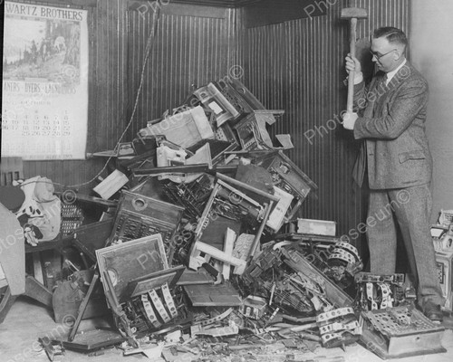 Slot machines destroyed - destroyed, by