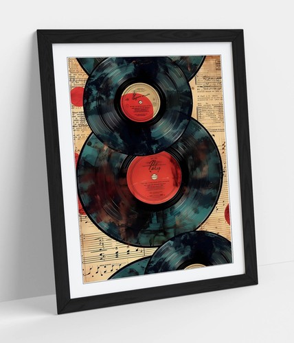 Vintage black red vinyl - vintage,