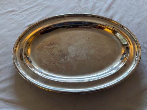 Vintage oval silver plated - oval,