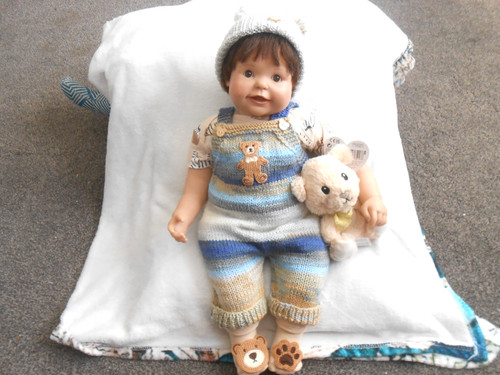 Hand knitted blue - knitted, *teddy*
