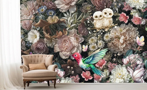 Baroque flowers rich red - baroque,