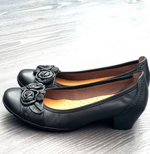 Gabor black leather - leather, heel