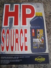 HP SOURCE 4 STROKE RACING OIL SYNTEC 4 PUTOLINE LUBR 1995 ADVERT A4 SIZE FILE 15