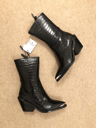 Zara black mock croc - mock,