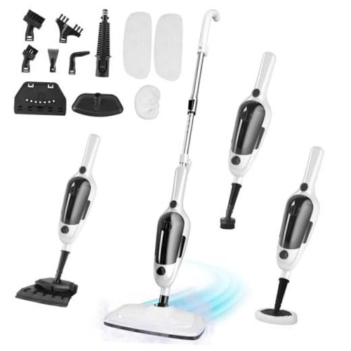 White steam mop with - steam,