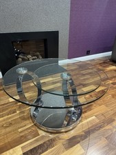 Swivel Glass Coffee Table with