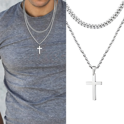 Silver mens women double chain - mens,