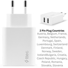 European Dual 2 Pins USB AC