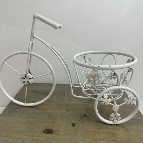 Vintage metal tricycle planter - vintage,