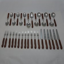 EIGHTY SIX Pattern Wostenholm Sheffield 32 Piece Wooden Handle Set of Cutlery