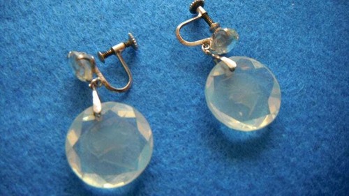 Earrings glass 1940 - earrings, screw