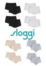 Sloggi Womens Cotton Briefs Maxi Basic+ Soft Gusseted in Various Colours- 4 Pack