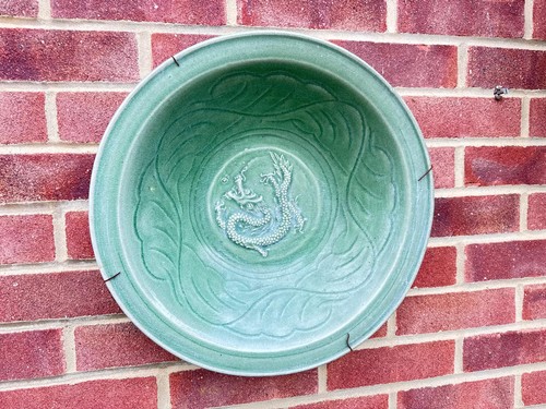 Chinese celadon glazed charger - glazed,