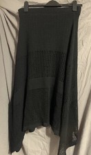 Zara Crochet Maxi Long Elasticated Asymmetrical Skirt Size Medium Black 
