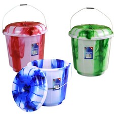 18L Plastic Bucket with Lid Handle Large Storage Bucket Bin Container