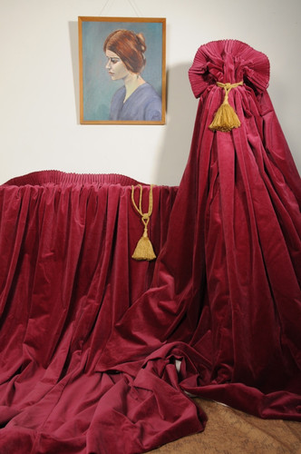 Vintage cotton velvet curtains - vintage,