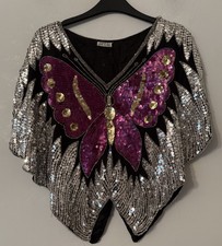 Vintage 100% Silk & Sequin