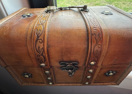 Rustic dome top wooden - rustic, chest