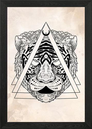 Tiger head framed wall - tiger,