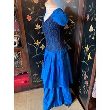 1980s vintage blue funky prom
