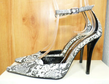 Colin Stuart Black White Animal Print Pointed Toe stiletto shoes Uk 5.5 Eu 38.5