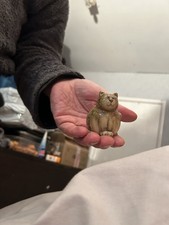 Pottery Small Cat Figurine 