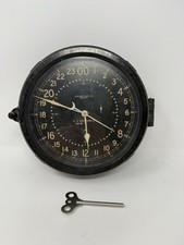 Chelsea Clock Co. Boston Navy 24 Hour Military Clock 50’s Vintage W/key Bakelite