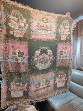 Vintage Floral Patch Blanket 44 X 52"