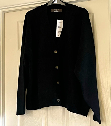 Primark black knit yarn - knit, button