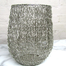 Candle Lantern Chrome Wire