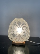 Antique Frosted And Acid Etched Beehive Glass Oil Lamp Shade