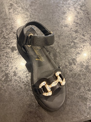 Ladies black real leather - black,