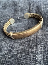 mens vintage gold and sterling silver cuff bangle