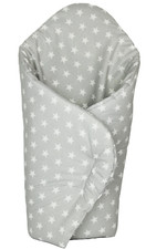 BABY SWADDLE WRAP SNUGGLE NEWBORN BLANKET PRAM QUILT SLEEPING BAG grey stars