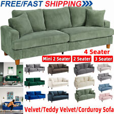 Large 2/3/4 Seater Teddy Velvet Corduroy Sofa Jumbo Cord Couch Love Seat Settee